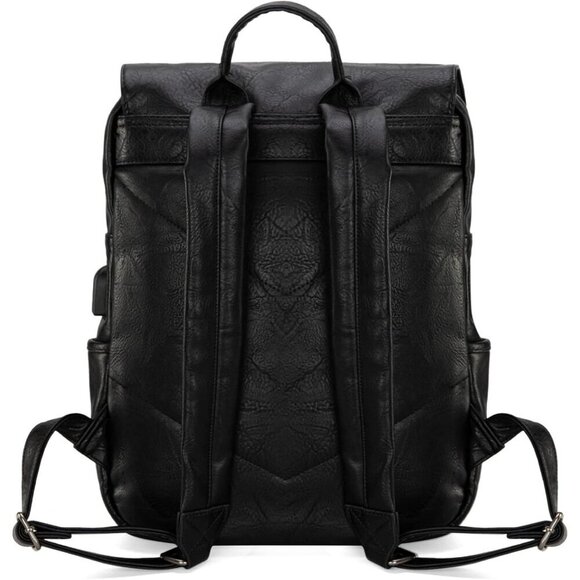 ✨Men Black Montana West Wrangler Leather Purse Laptop Backpack Fashion Backpack - Picture 4 of 7